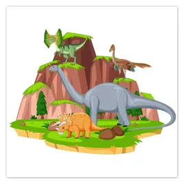 plakaty-50x50-dinozaury-diplodok-triceratops