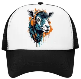 czapka-z-daszkiem-trucker-z-siatka-koza-w-sluchawkach-modna-one-size