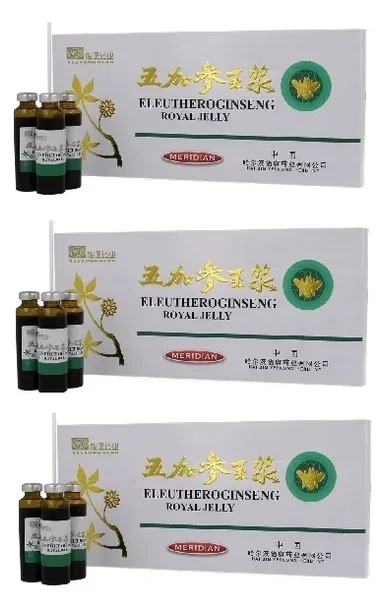Żeń-szeń syberyjski ampułki (ginseng) Royall Jelly; Meridian x 3