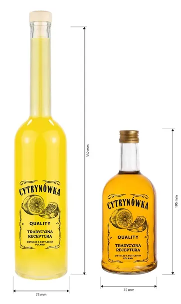 naklejki transparentne Cytrynówka etykiety przeźroczyste Samogon 2 sztuki
