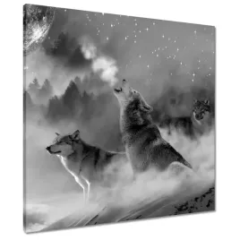 obrazy-60x60-wilk-wyjacy-do-ksiezyca