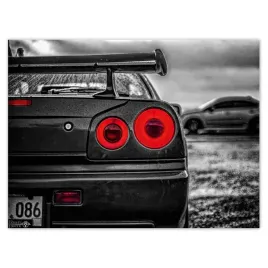 plakaty-40x30-sportowy-nissan-gtr-lampy