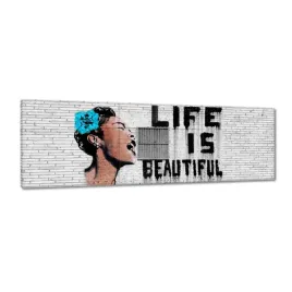obrazy-150x50-banksy-life-is-beautiful