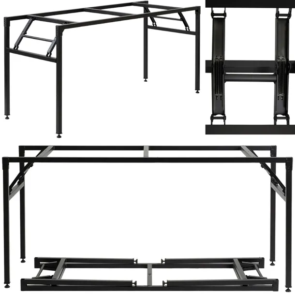 STELAŻ METALOWY SKŁADANY ROZKŁADANY PODSTAWA STOŁU STOLIKA 160x60cm LOFT