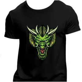 koszulka-meska-czarna-nadruk-zielony-smok-3xl