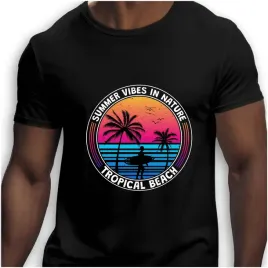 koszulka-meska-czarna-nadruk-summer-vibes-in-nature-tropical-beach-4xl