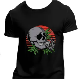 koszulka-meska-czarna-nadruk-smoking-skull-3xl