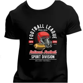 koszulka-meska-czarna-nadruk-football-league-3xl