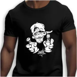 koszulka-meska-czarna-nadruk-malpa-w-czapce-3xl