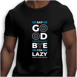 koszulka-meska-czarna-nadruk-say-good-bye-for-lazy-5xl