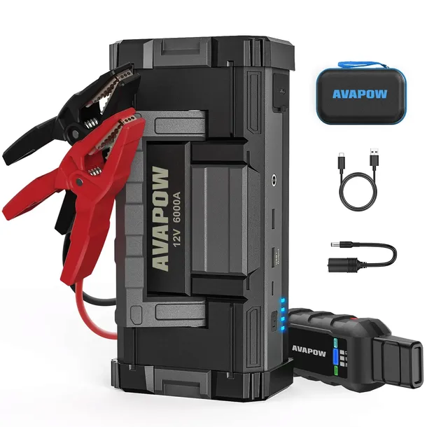 Booster Jump Starter AVAPOW T8 Max 6000A Powerbank 24000mAh LED Profesjonal
