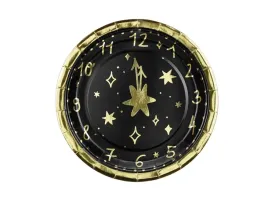 talerzyki-papierowe-zegar-czarne-18-cm-6-szt