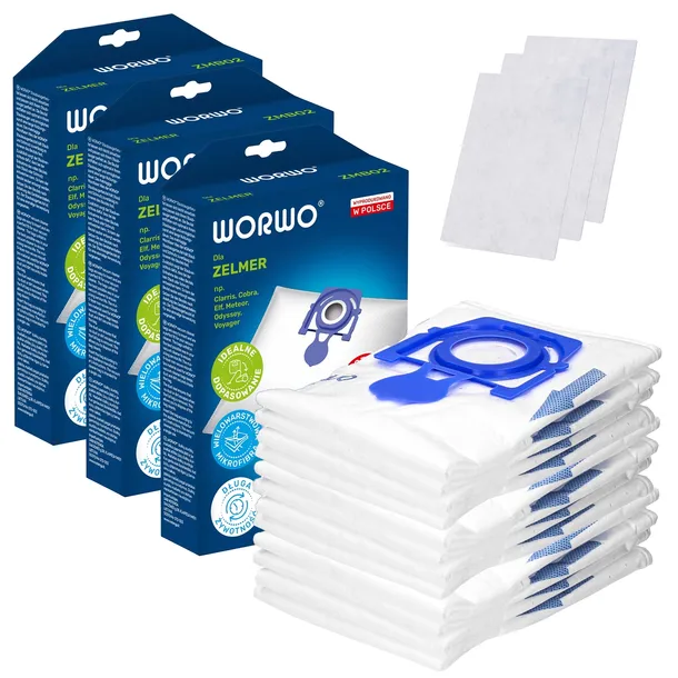 12 X WORKI SAFBAG DO ODKURZACZ ZELMER 49.4020 ZVCA100B ZMB02K