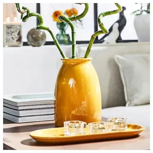 ikea-kopparbjork-wazon-jaskrawozolty-21-cm