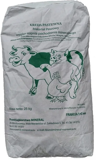 KREDA PASTEWNA WAPNO DLA KUR NIOSEK 25KG DLA BYDŁA GRUBA GRUBOZIARNISTA