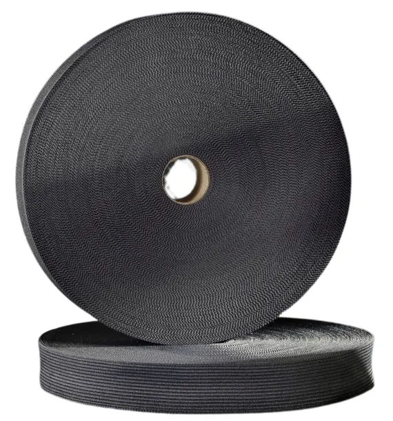 Lamówka taśma 20mm x 50mb CZARNA dziana Poliestrowa do LAMOWANIA