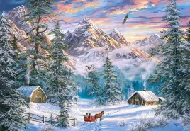 puzzle-1000-ukladanka-obraz-zima-swieta-w-gorach-kulig-las-snieg-9-castor