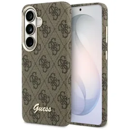 guess-nakladka-4g-script-magsafe-do-samsung-galaxy-s26-brazowa