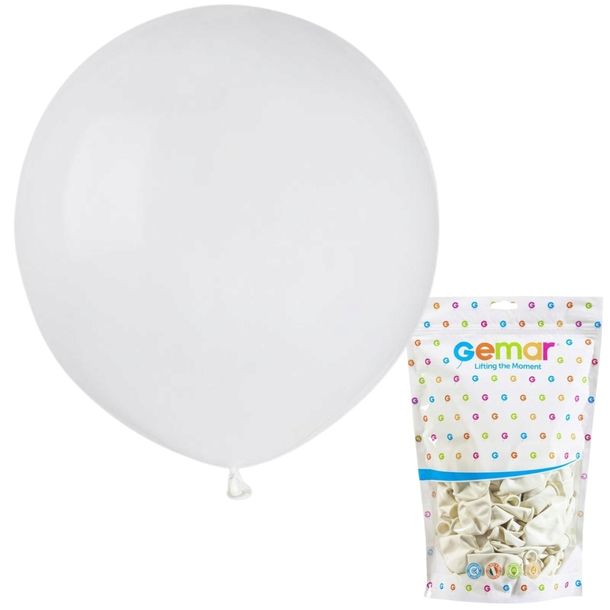 Balony Białe Klasyczne Pastelowe Balony 19" Na Ślub Komunię Chrzest 25 szt.