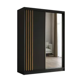 szafa-na-ubrania-z-lustrem-160-cm-czarna-lamele-dab-artisan-nela160