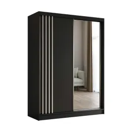 szafa-przesuwna-na-ubrania-z-lustrem-160-cm-czarna-lamele-biale-nela160