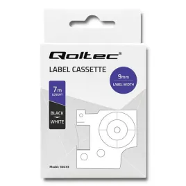 tasma-qoltec-do-dymo-d1-40913-or-9mm-x-7m-or-biala-czarny-nadruk