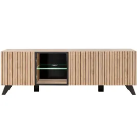szafka-rtv-liam-przeszklona-oswietlenie-led-or-dab-czarny-mat-or-160-cm