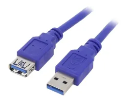 kabel-usb-3-0-usb-a-gniazdousb-a-wtyk-3m-niebieski-pvc