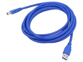 kabel-usb-3-0-usb-a-gniazdousb-a-wtyk-zlocony-3m-niebieski