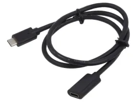 kabel-usb-3-1-usb-c-gniazdousb-c-wtyk-niklowany-07m-czarny
