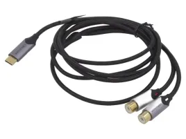 kabel-rca-gniazdo-x2usb-c-wtyk-zlocony-15m-czarny-cu-29awg