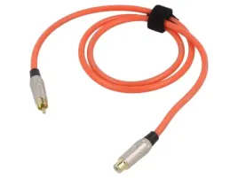 kabel-rca-gniazdorca-wtyk-1m-pokrycie-zlocony-pomaranczowy