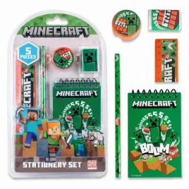 minecraft-zestaw-przyborow-szkola-5w1-notes-linijka-gumka-temperowka-olowek
