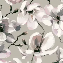 tapeta-w-magnolie-magnolia-na-szarym-tle