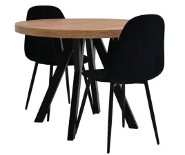 stol-okragly-rozkladany-100x100-200-cm-2-krzesla-tapicerowane-czarne