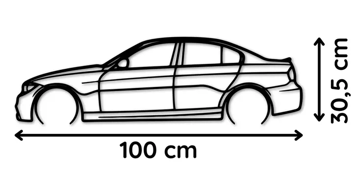 obraz-azurowy-samochod-bmw-e90-dekoracja-scienna-panel-100cm-motoryzacja-wysokosc-produktu-30-5-cm