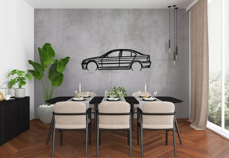 obraz-azurowy-samochod-bmw-e90-dekoracja-scienna-panel-100cm-motoryzacja-wysokosc-produktu-30-5-cm-stan-nowy
