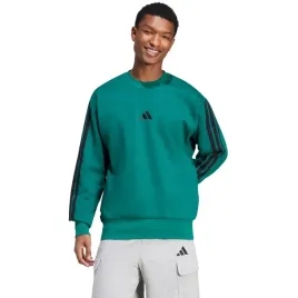 bluza-meska-adidas-essentials-3-stripes-fleece-zielona-je6306