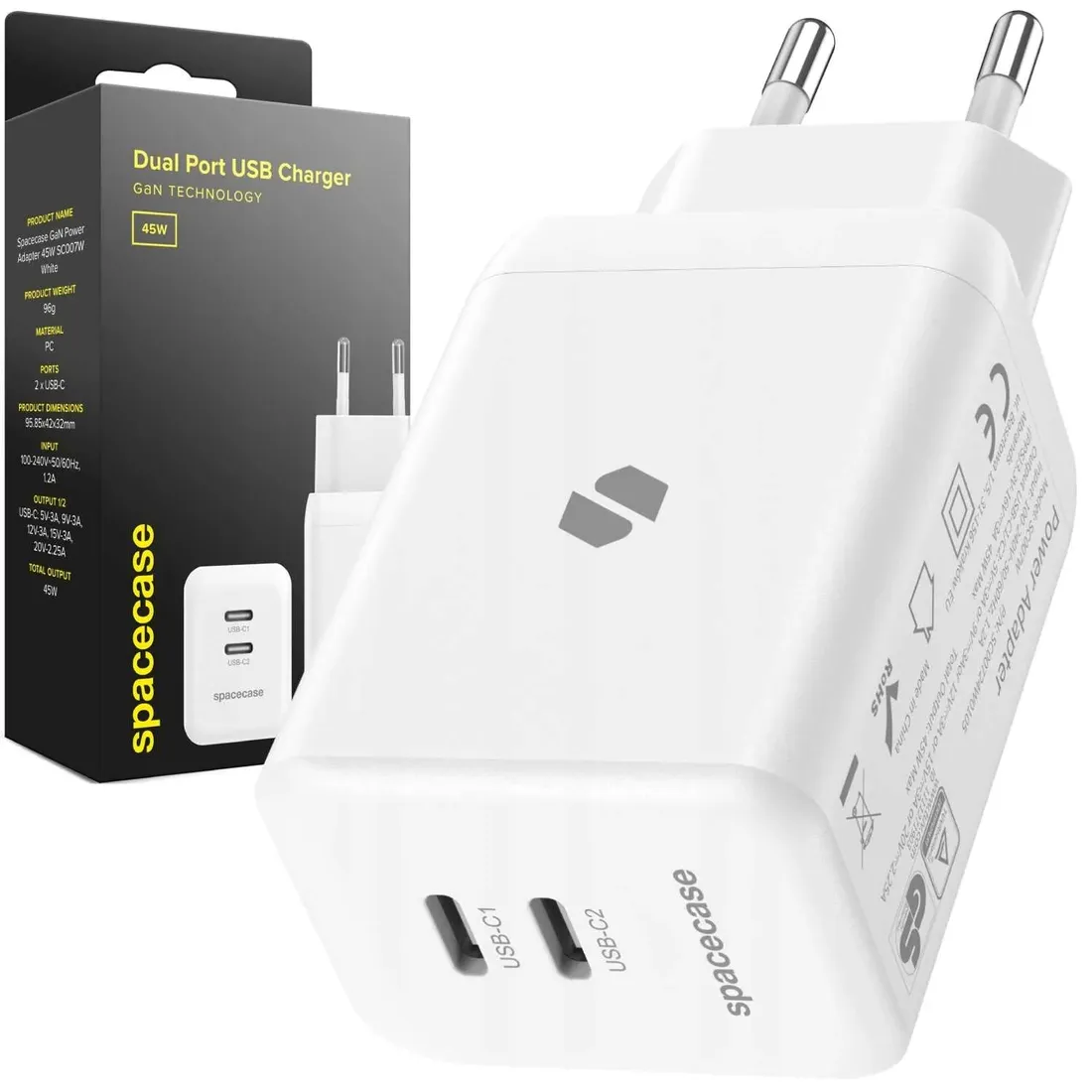 spacecase-ladowarka-usb-c-45w-gan-do-telefonow