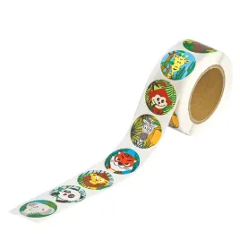 naklejki-motywacyjne-na-rolce-25cm-zwierzatka-dzungla-500szt-dpcraft-diy