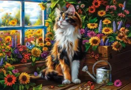 puzzle-1000-ukladanka-zwierzeta-kot-kocieta-maine-coon-kwiaty-9-castor