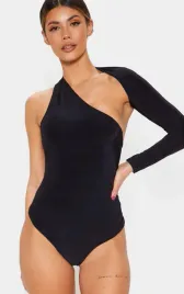 czarne-asymetryczne-body-prettylittlething-xs