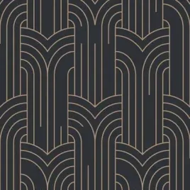 tapeta-czarna-wzor-linearny-w-stylu-art-deco