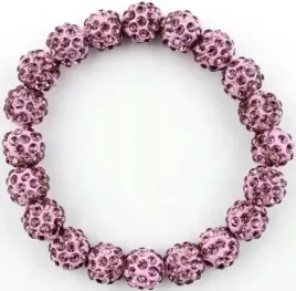 rozowa-bransoletka-z-koralikow-shamballa-elastyczna-recznie-robiona