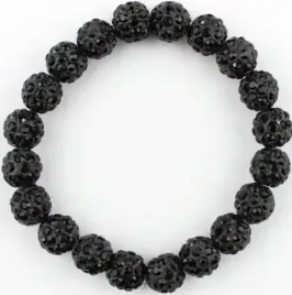 czarna-bransoletka-z-koralikow-shamballa-elastyczna-recznie-robiona