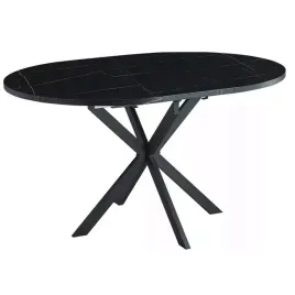 stol-rozkladany-gaston-fi100cm-czarny-efekt-marmuru-czarny-styl-loft