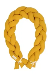 ochraniacz-do-lozeczka-warkocz-muslin-zolty-dlugosc-200cm