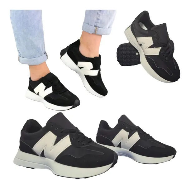 Damskie Buty Sneakersy New NB 327 Sportowe Adidasy Seastar Letnie Czarne 38