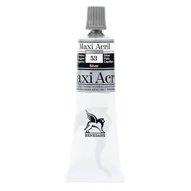 Farba akrylowa RENESANS Maxi Acril 60 ml (53 - srebro)