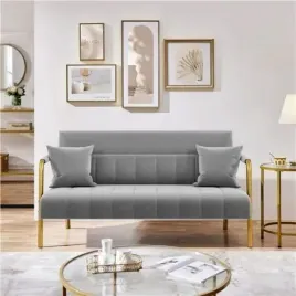 sofa-tapicerowana-do-salonu-szara-zlota-rama-dwuosobowa-z-poduszkami
